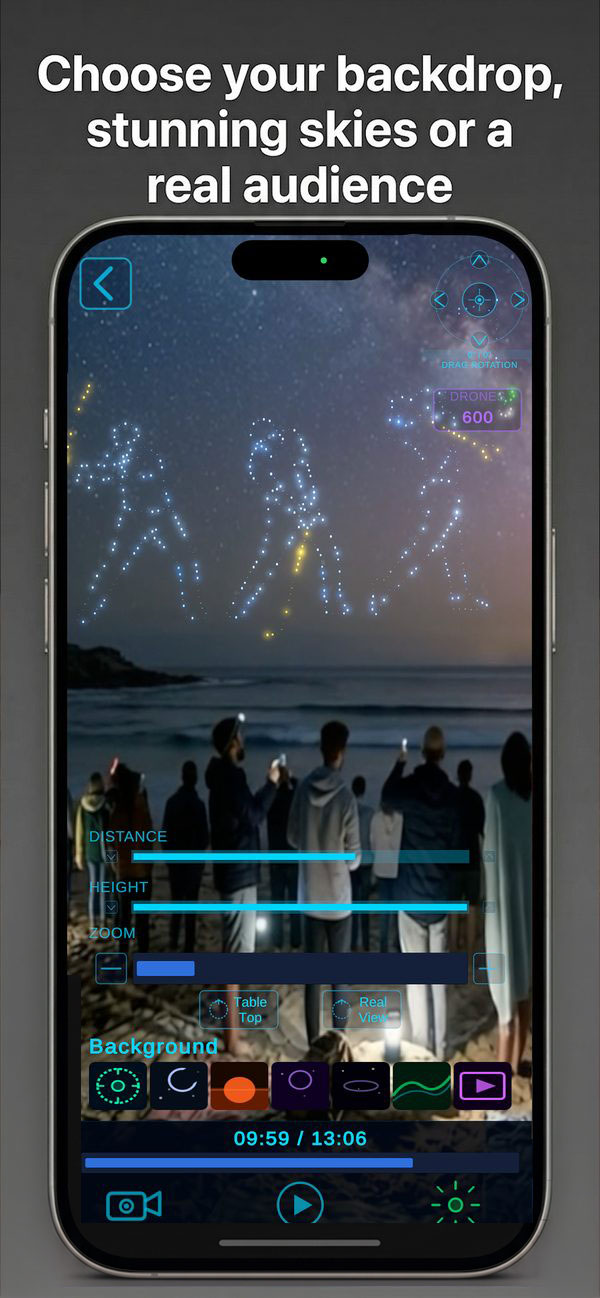 Visualize drone shows in AR